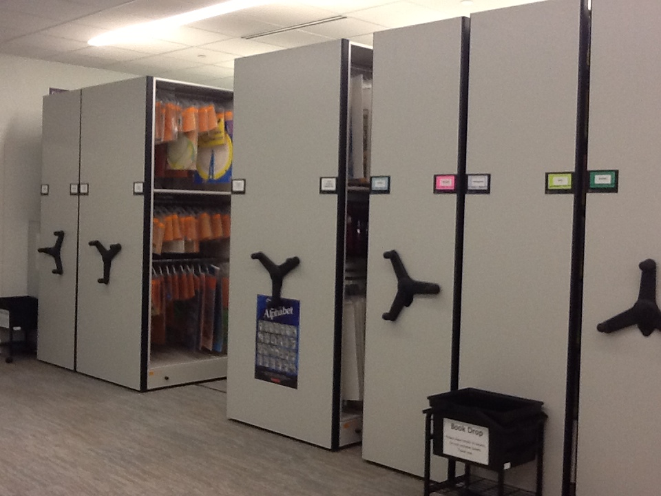 Teacher Education Resource Center Movable Book Shelves