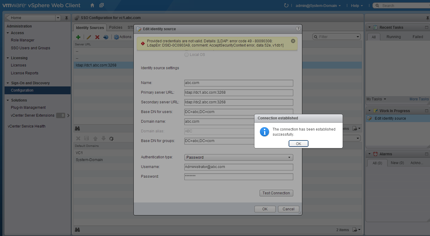 SHOOT FOR THE SKY VMware vCenter Server 5.1U1 login fails with the