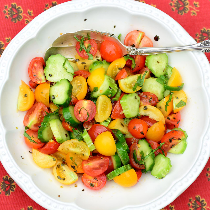 Savoring Time in the Kitchen Cherry Tomato and Cucumber Salad