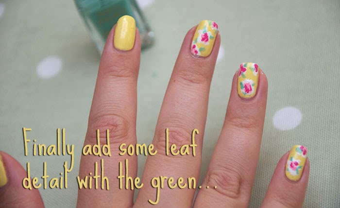 Cath-Kidston-Inspired-Nails-Floral-Flowers-Polka-Yellow Cath Kidston Inspired Nails Floral Flowers Polka Yellow