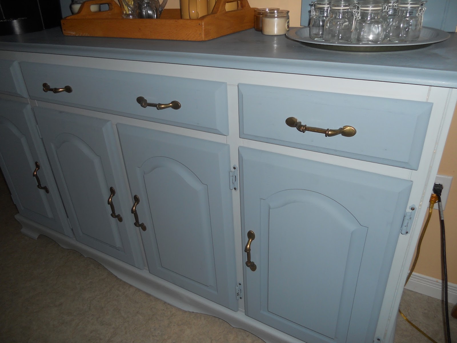 Yesterday and Today Sideboard makeover. with DIY chalky paint recipe