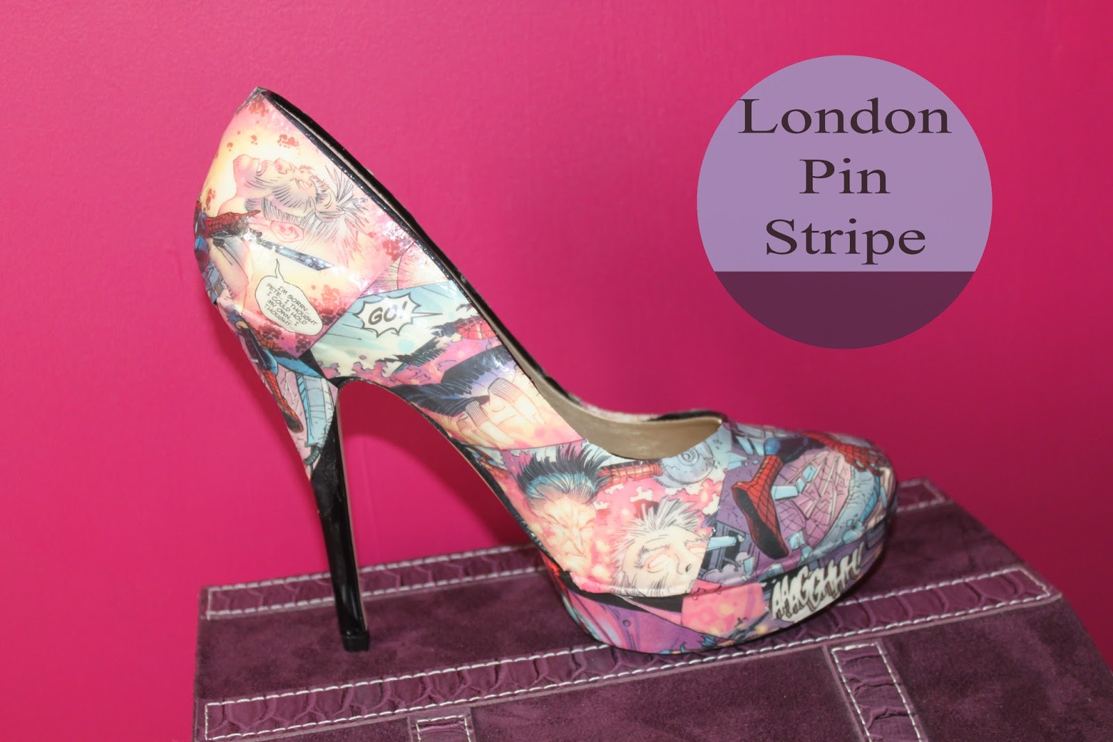 DIY Comic book shoes London Pin Stripe DIY Comic book shoes London Pin Stripe