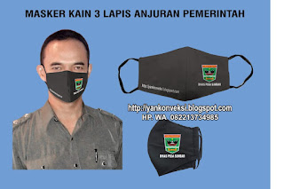 MASKER KAIN 3 LAPIS ANJUARAN PEMERINTA