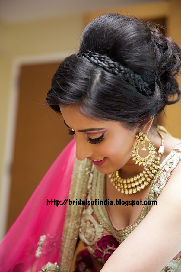 Fashion world: Indian bridal hair styles for wedding reception for lehanga