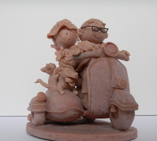 orme magiche cake topper sposini matrimonio torta nuziale modellini statuette sculture action figure personalizzate fatta a mano super sculpey 
