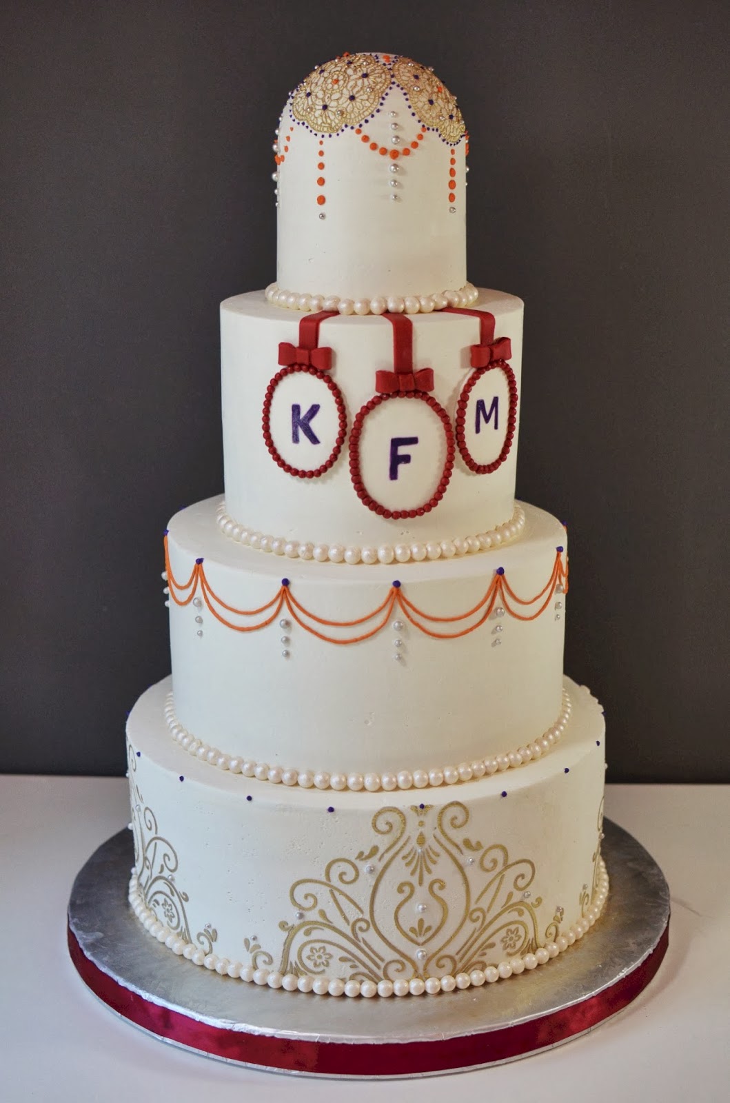 Cup a Dee Cakes Blog Domed Wedding Cake with Lace Doilies