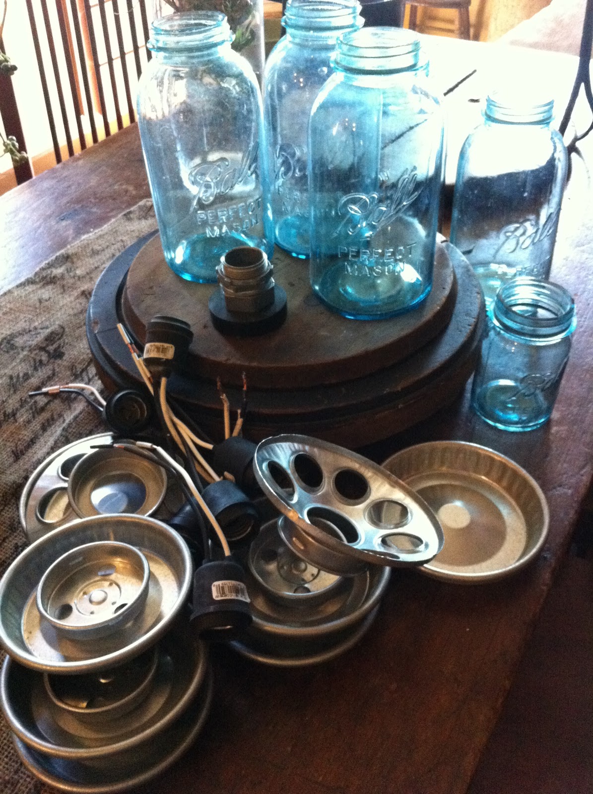 farmhouse kitchen lab Ball Jar + Chicken Feeder Light Fixtures