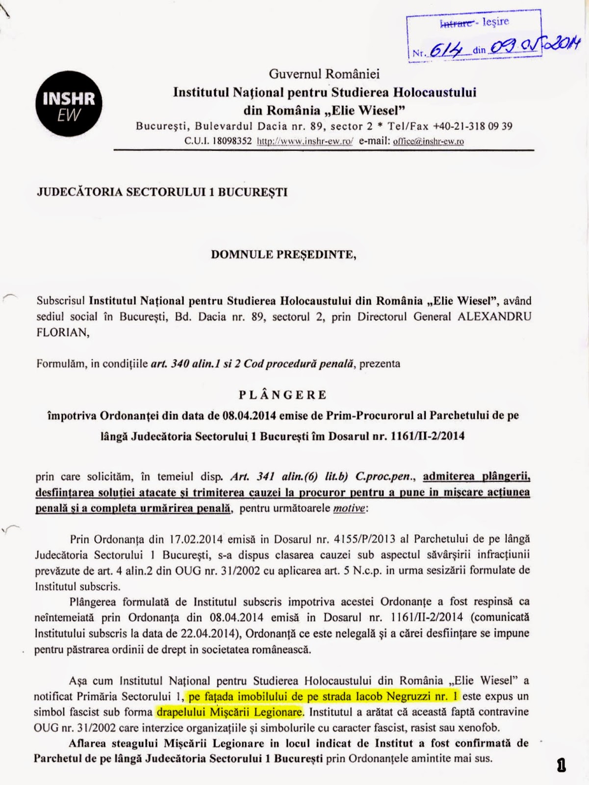 Plângera Holocaustului pg. 1