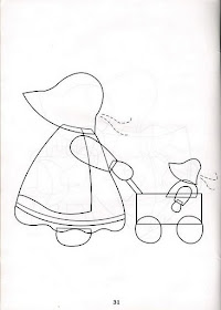 Sunbonnet - patchwork com riscos