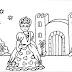 Desenhos de princesas e seus castelos - Colorir e Pintar