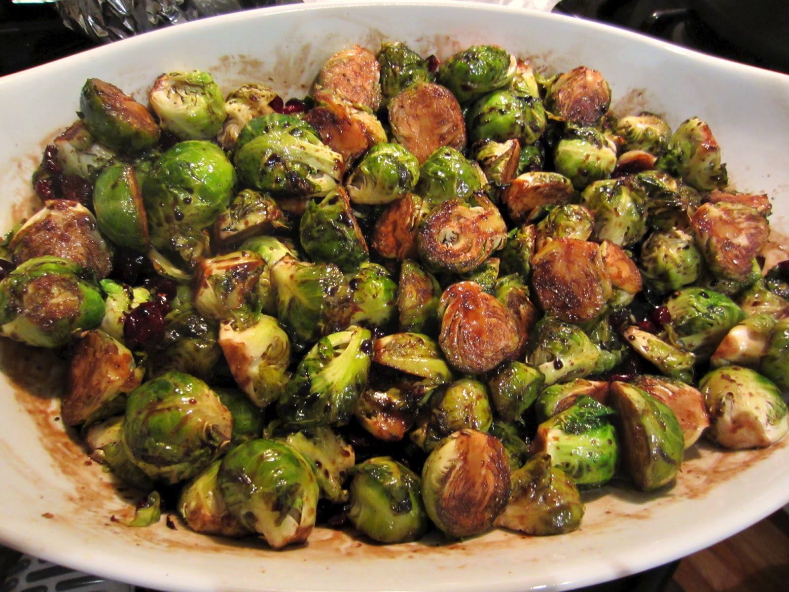 Bourbon and Bleu balsamic brussel sprouts