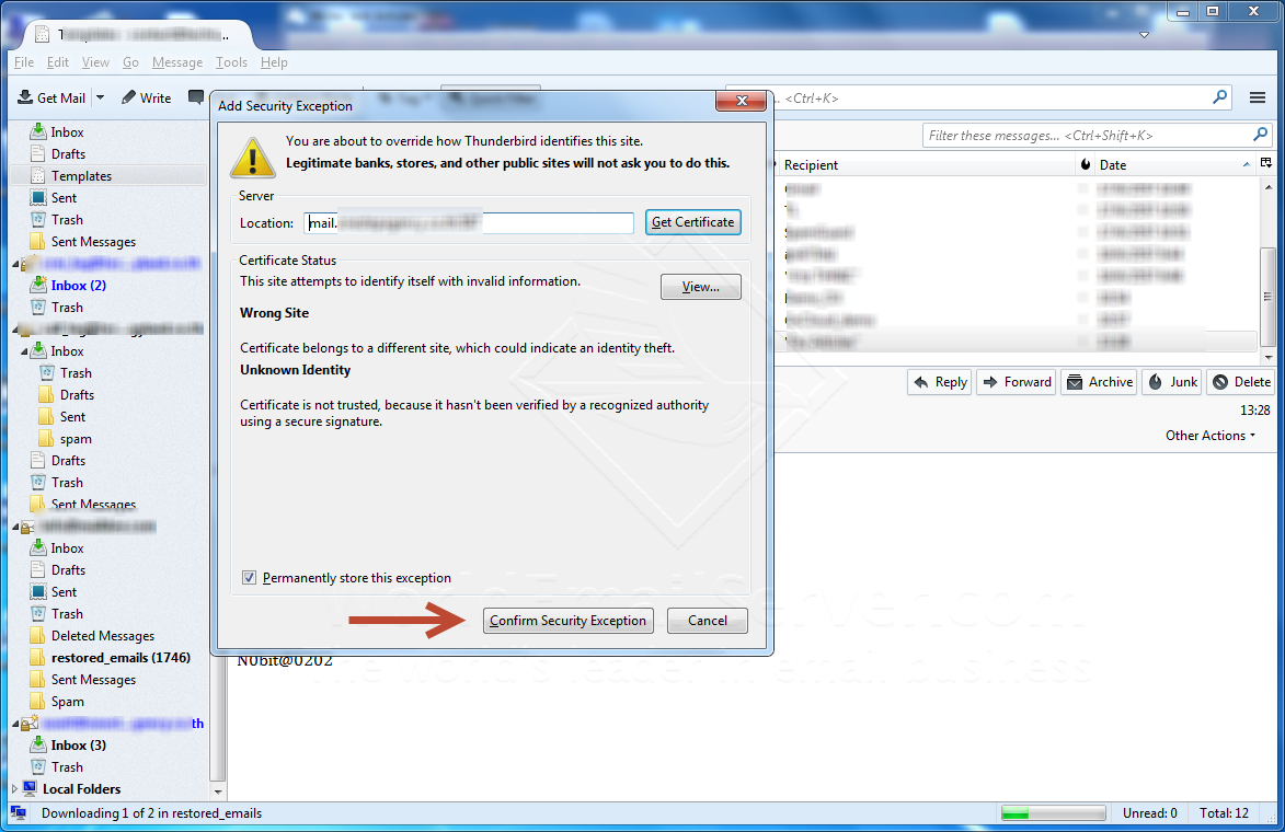 กด Confirm Security Exception