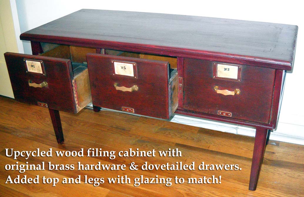Upstyled For You Wooden 3 Drawer Filing Cabinet Repurposed