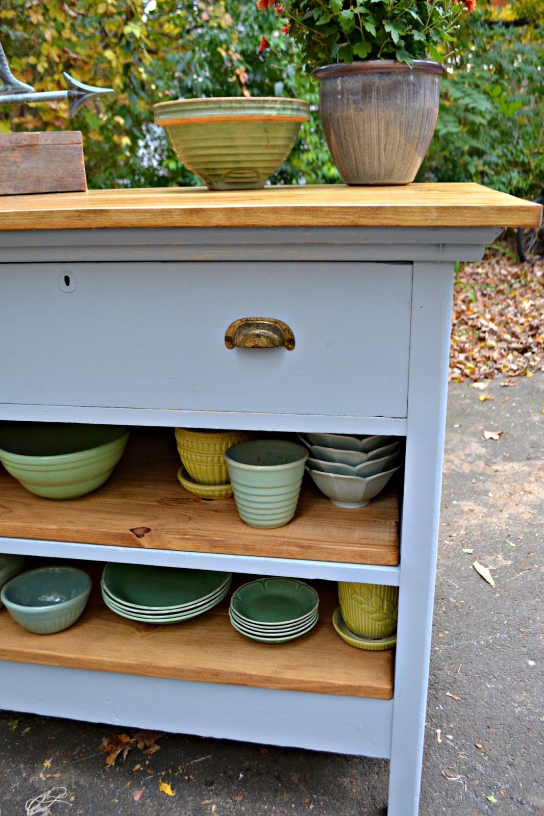Heir and Space: An Antique Oak Kitchen Island