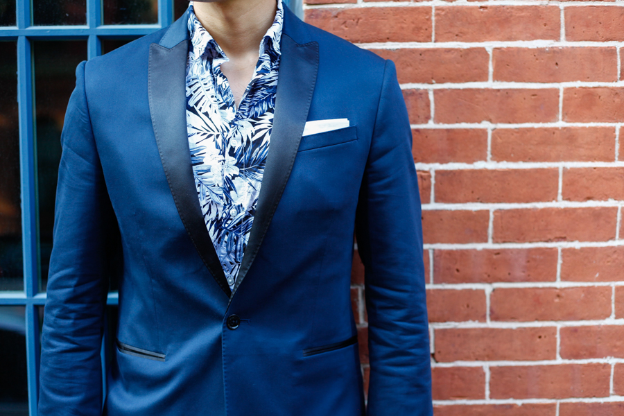 Leo Chan Express Tuxedo Jacket, Express Tuxedo Pants, Ray Ban