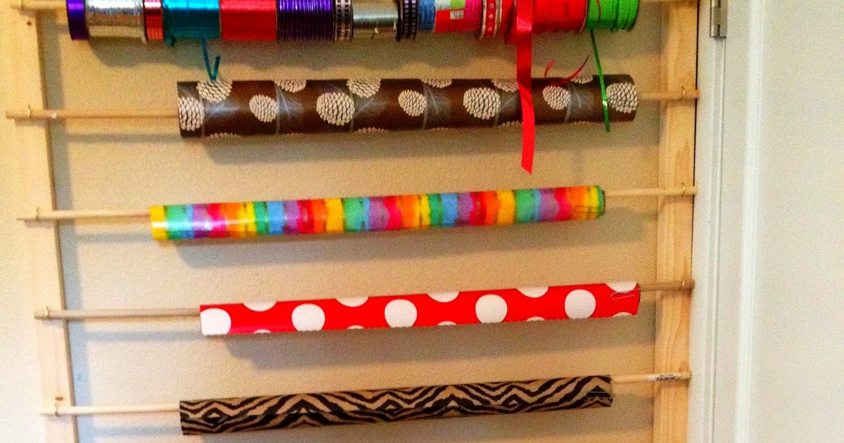 Home Made Is Easy DIY BehindtheDoor Wrapping Paper/Ribbon Storage