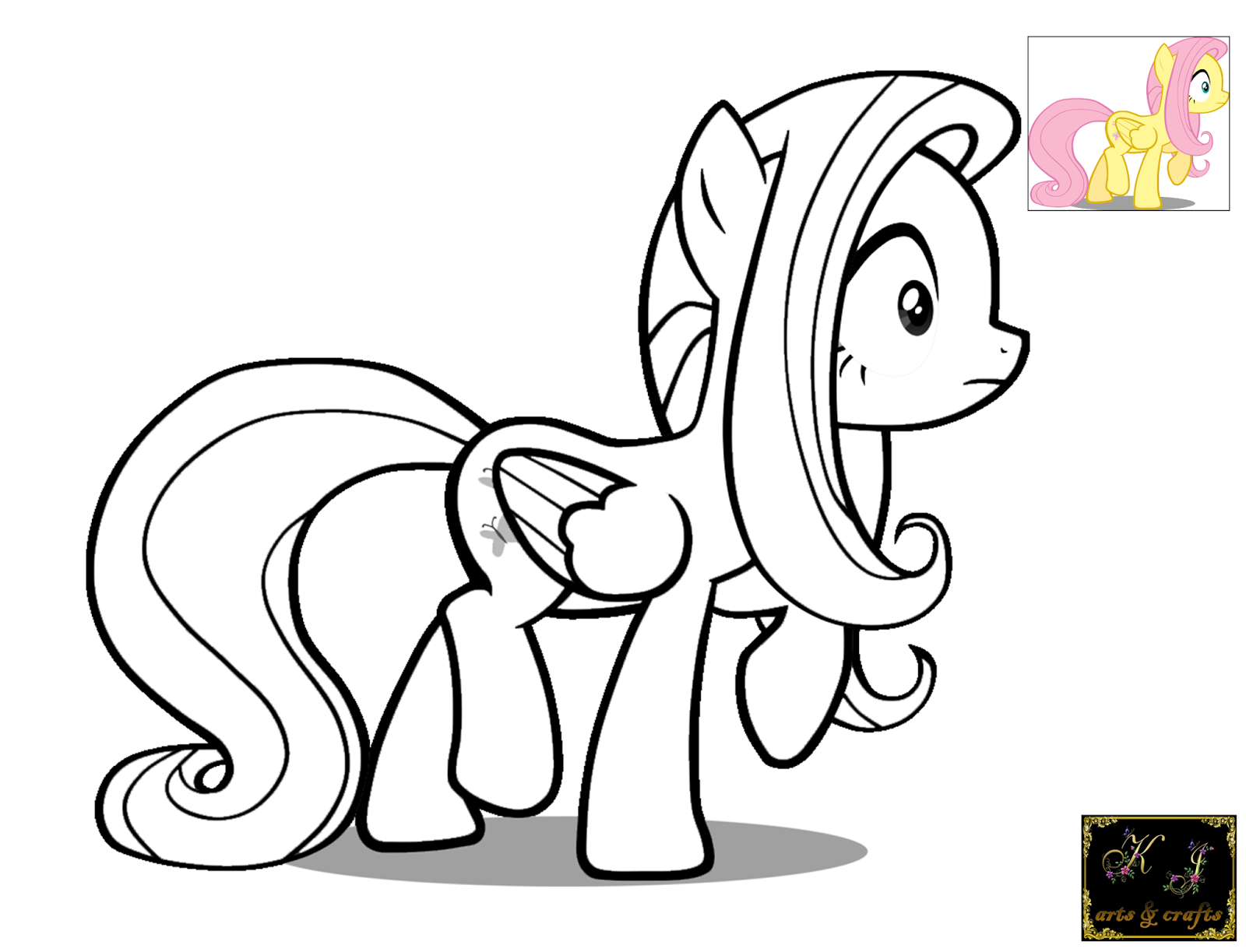 KJ Coloring Pages: Fluttershy