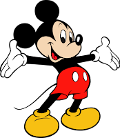 cartoon character with hands in front of black background