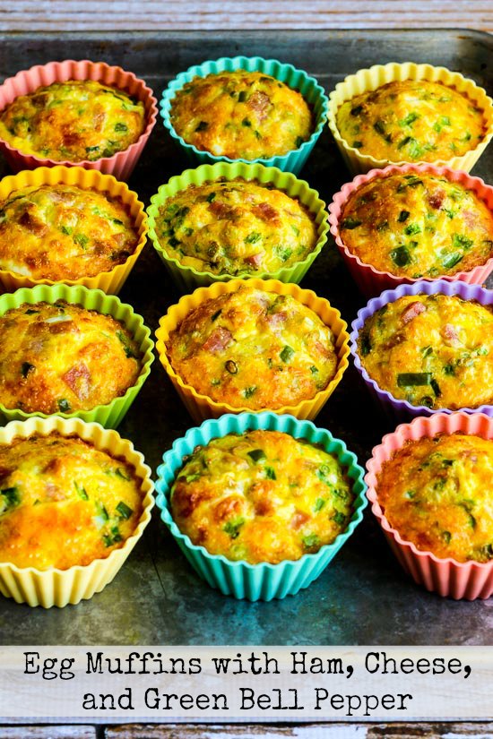 LowCarb Egg Muffins with Ham, Cheese, and Green Bell Pepper Kalyn's