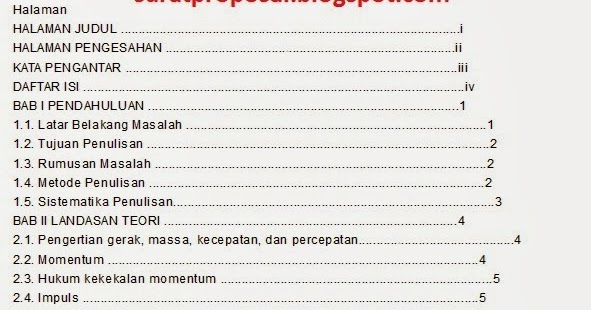 Contoh Daftar Isi Makalah Terbaik Lengkap 2018 | Kumpulan ...
