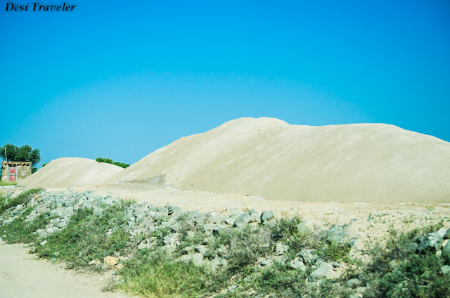 Salt hills in Tal Chapar salt ready to be shipped in Tal chapar salt pans in Rajasthan
