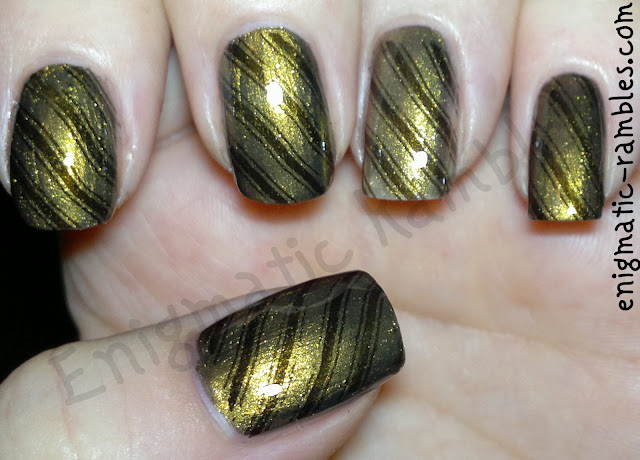 Stamped Stripe Nails stamped-striped-nails-nail-art-w7-metallic-Saturn-black-bundle-monster-423-BM423