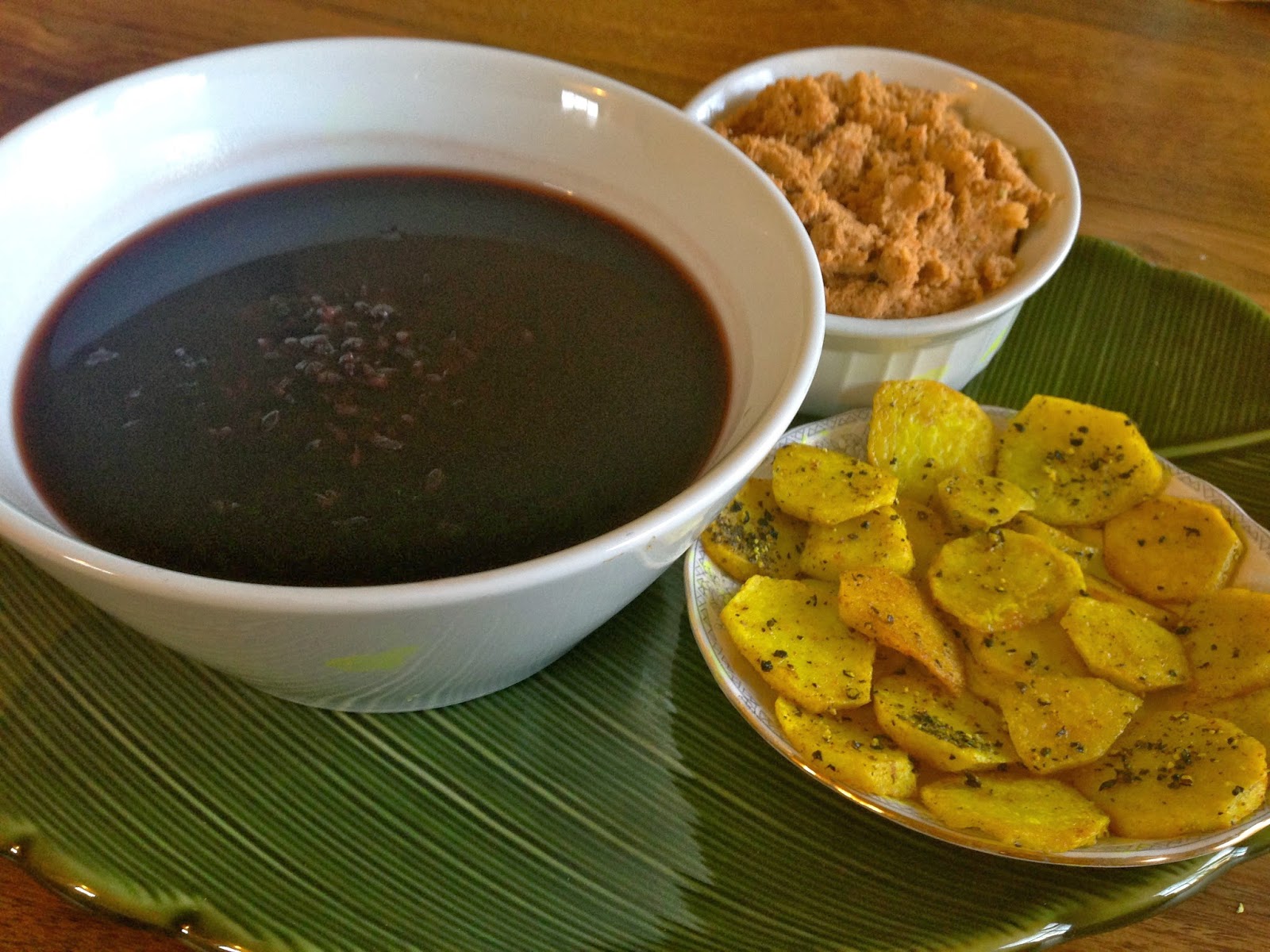 Black Rice Kanji w/ Roasted Chembu & Thenga Chammanthy
