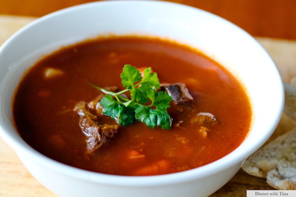 Gravy beef soup with vegetables Dinner with Tina