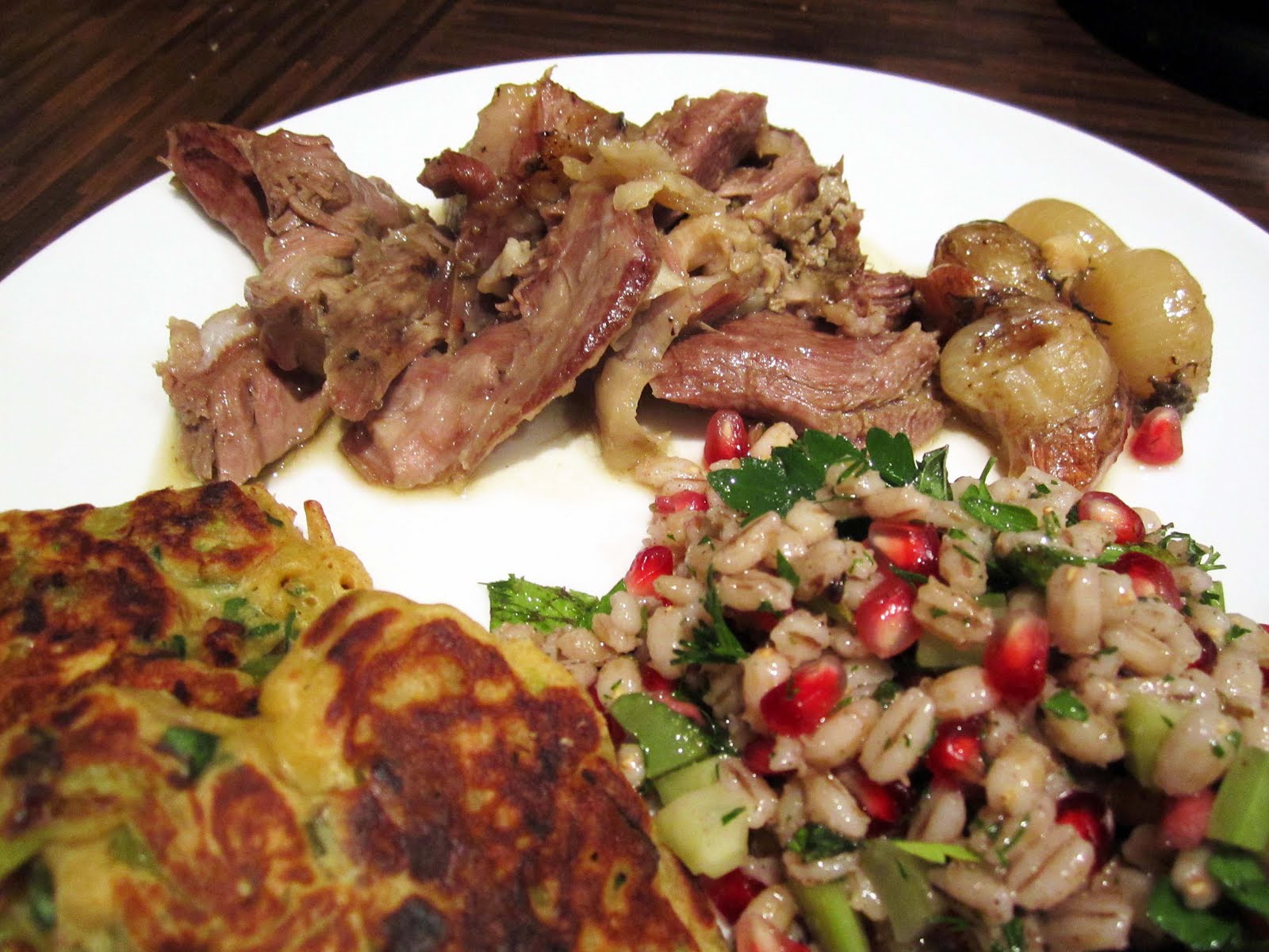 Braised Shoulder of Lamb with Barley and Pomegranate Salad The Grazer
