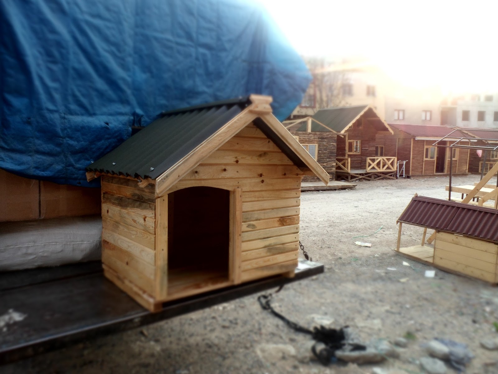 Ahşap ev köpek kulübesi orta boy 300