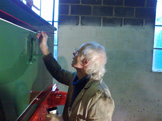 Peter touching up No.2's lining which he had abraded