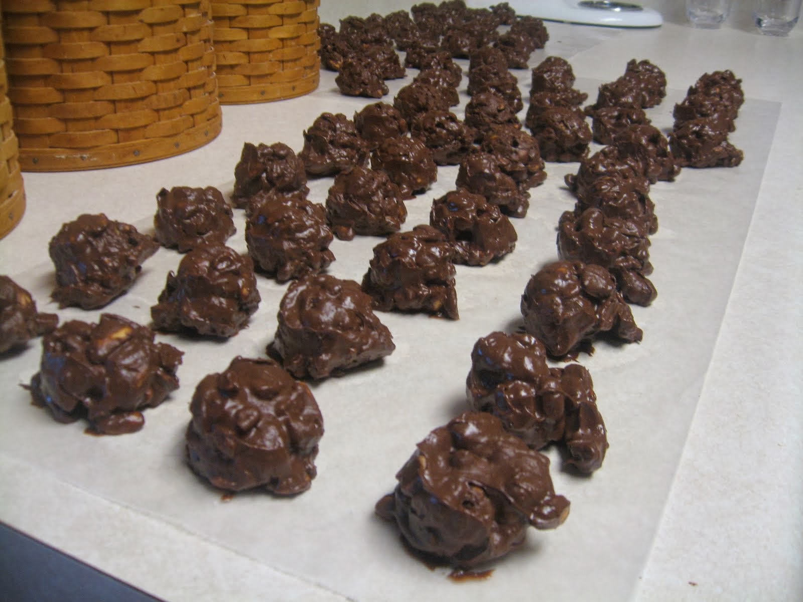 ...with coffee cup in hand Triple Chocolate Nut Clusters