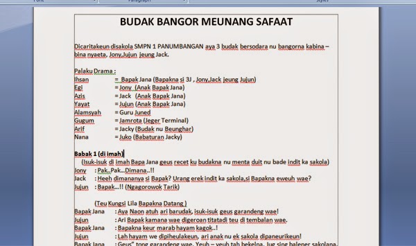 Contoh Teks Drama Bahasa Sunda 5 Babak