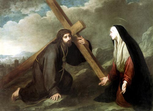 Jésus porte la croix dans images sacrée Murillo_Esteban_Christ_Carrying_the_Cross