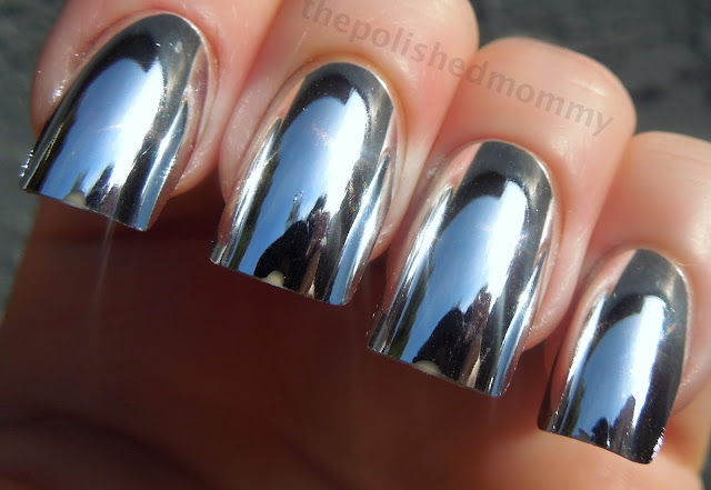nail design on silver metallic polish