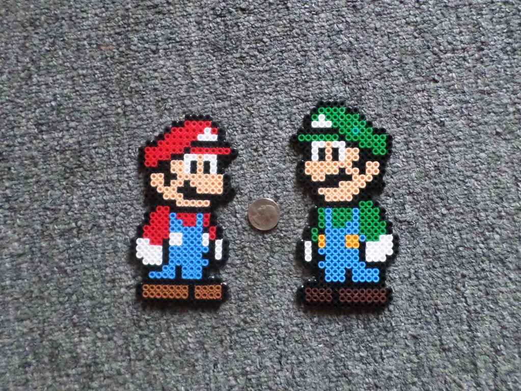 Long Black Fingers Mario & Luigi Perler Beads