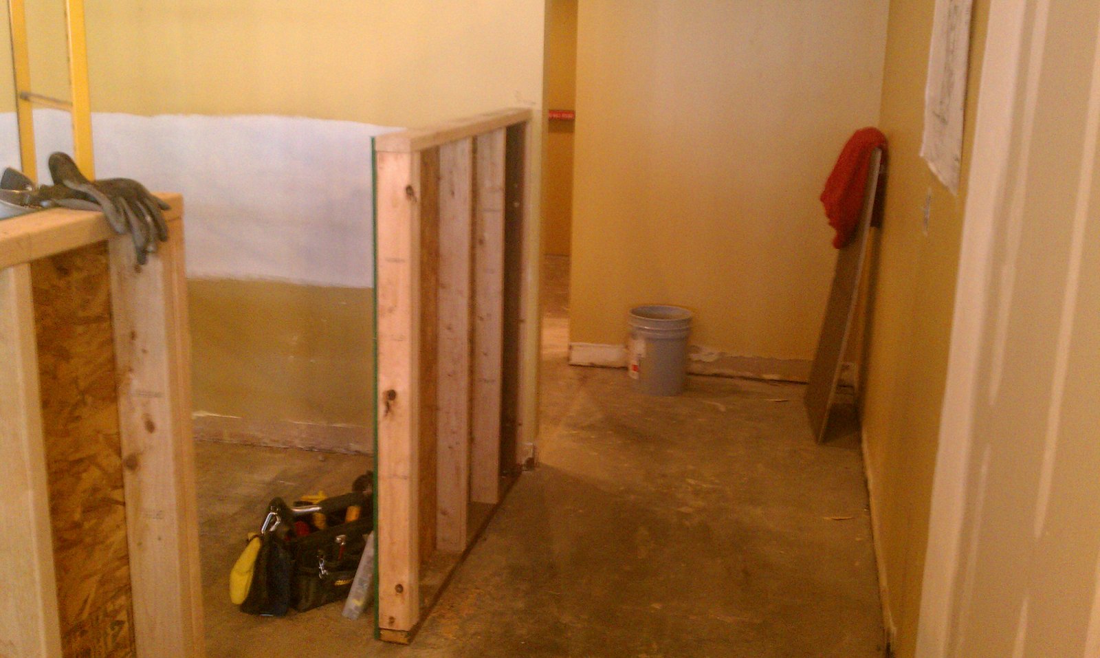 Rustyp Remodel framing partition walls and progress thursday 17th