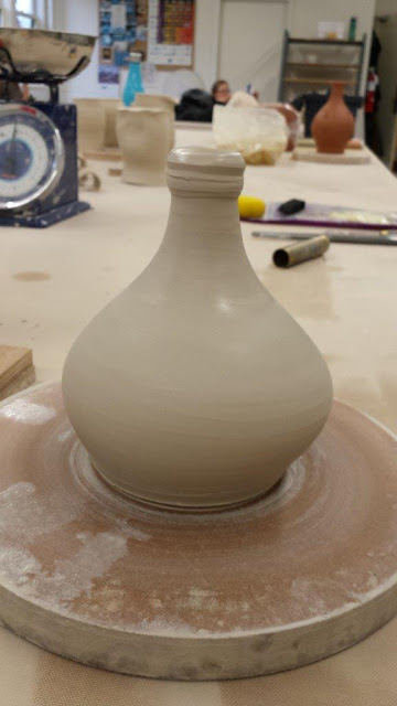 Ceramic / pottery Bellarmine or Bartmann jug, in progress.