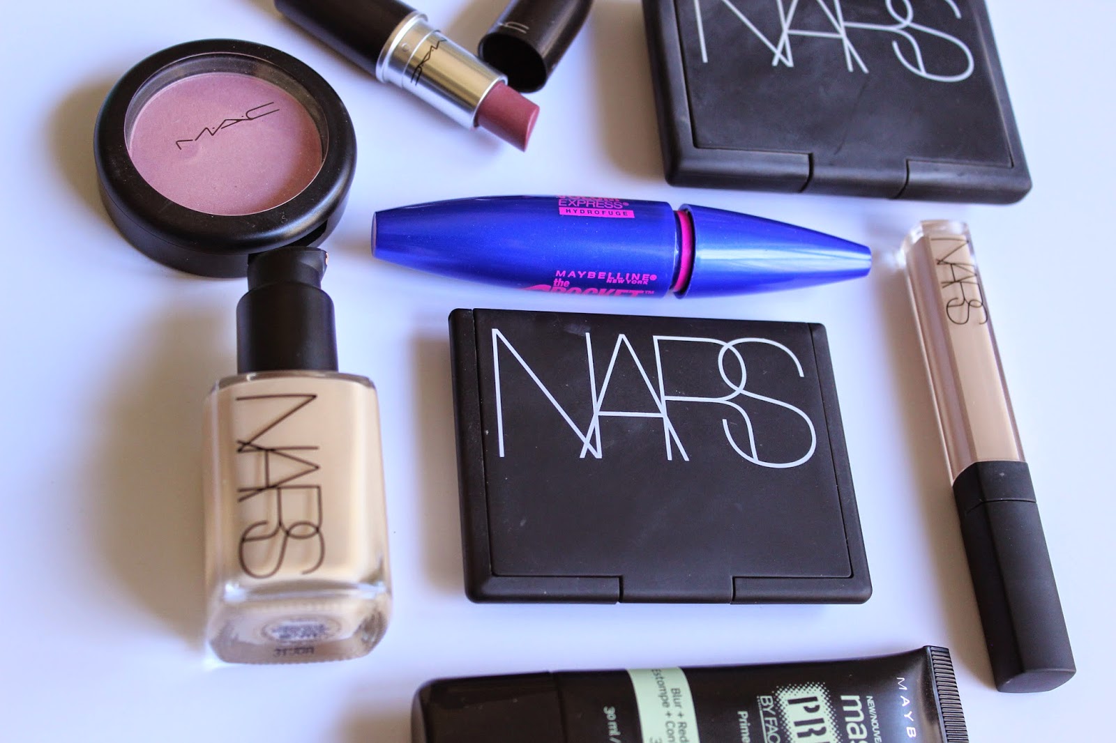 makeup, beauty, MAC, Maybelline, NARS, spring, makeup routine, blush, lipstick, primer, foundation, FOTD