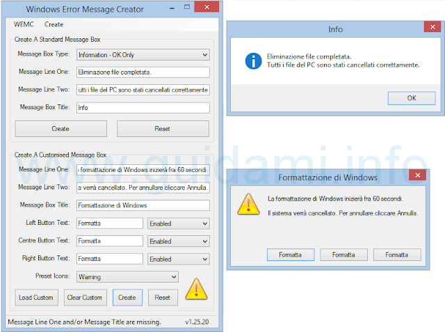 Windows Error Message Creator