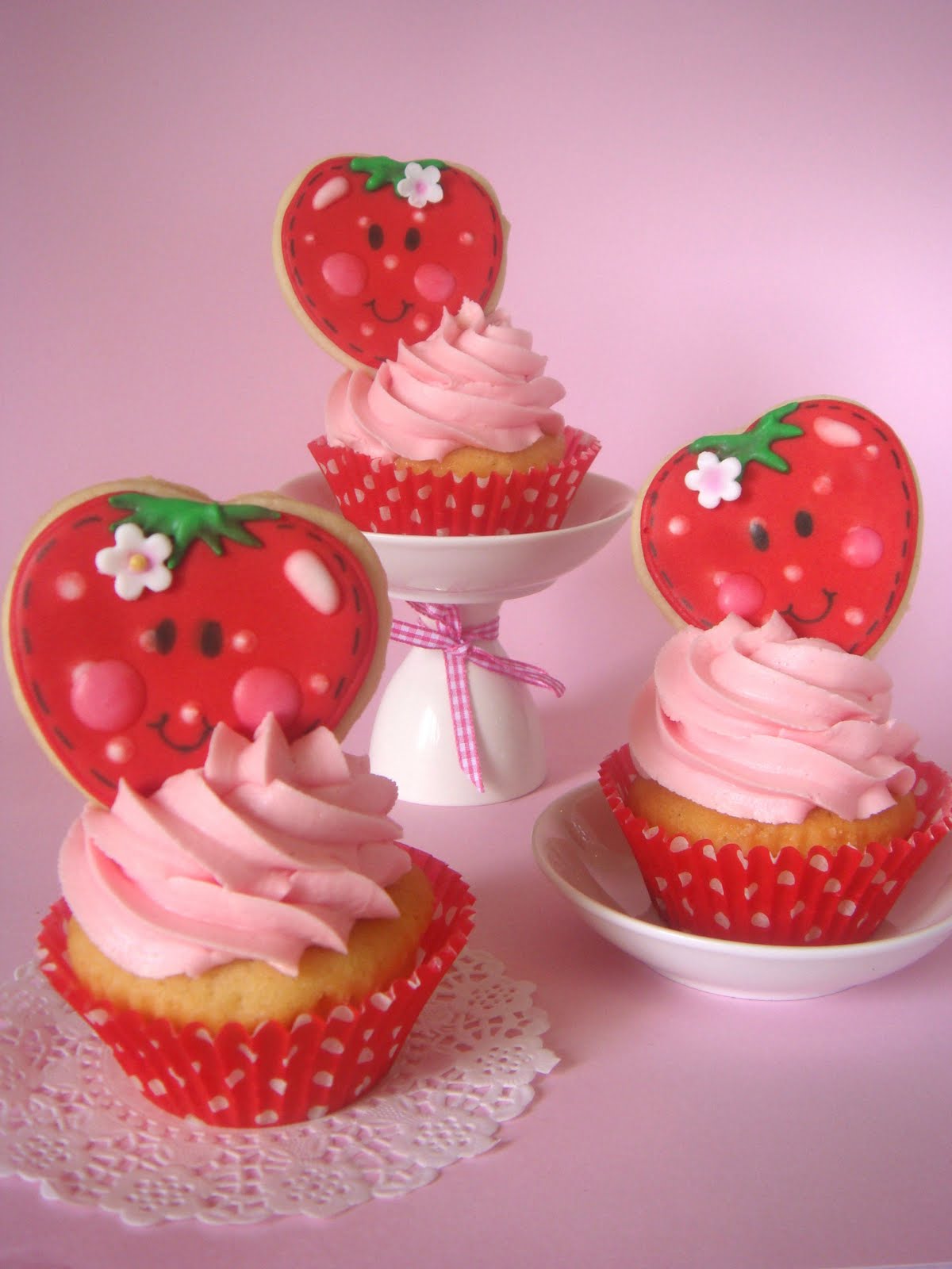 butter hearts sugar Strawberry Shortcake Cupcakes