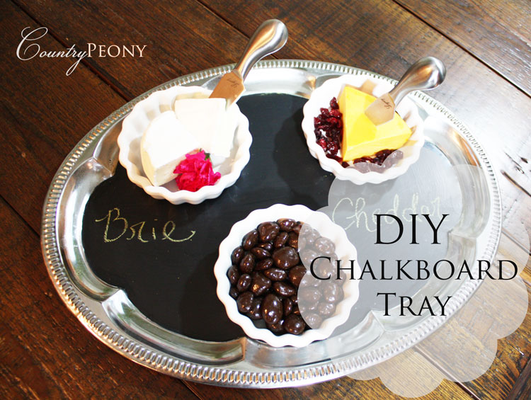 Country Peony DIY Chalkboard Tray
