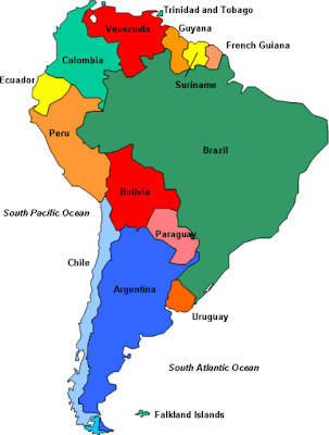 Amerique du Sud Carte Avec Pays