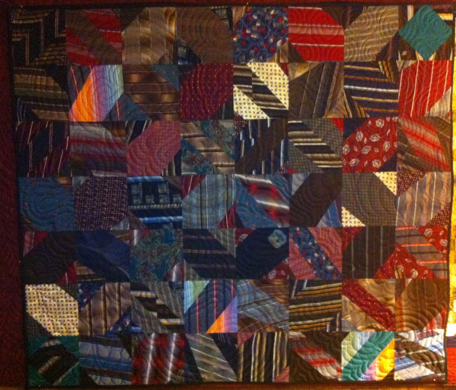Katie's Quilts and Crafts Quilt made of Silk Neck Ties