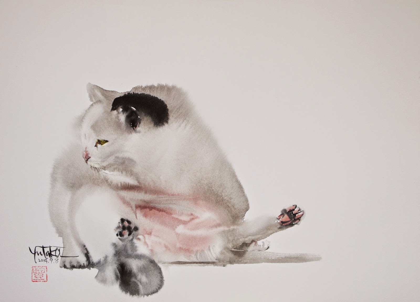 Art Of Watercolor: Cats by Japanese Master