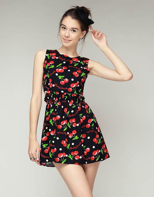 Shirley Cherry Side Cut Out Dress