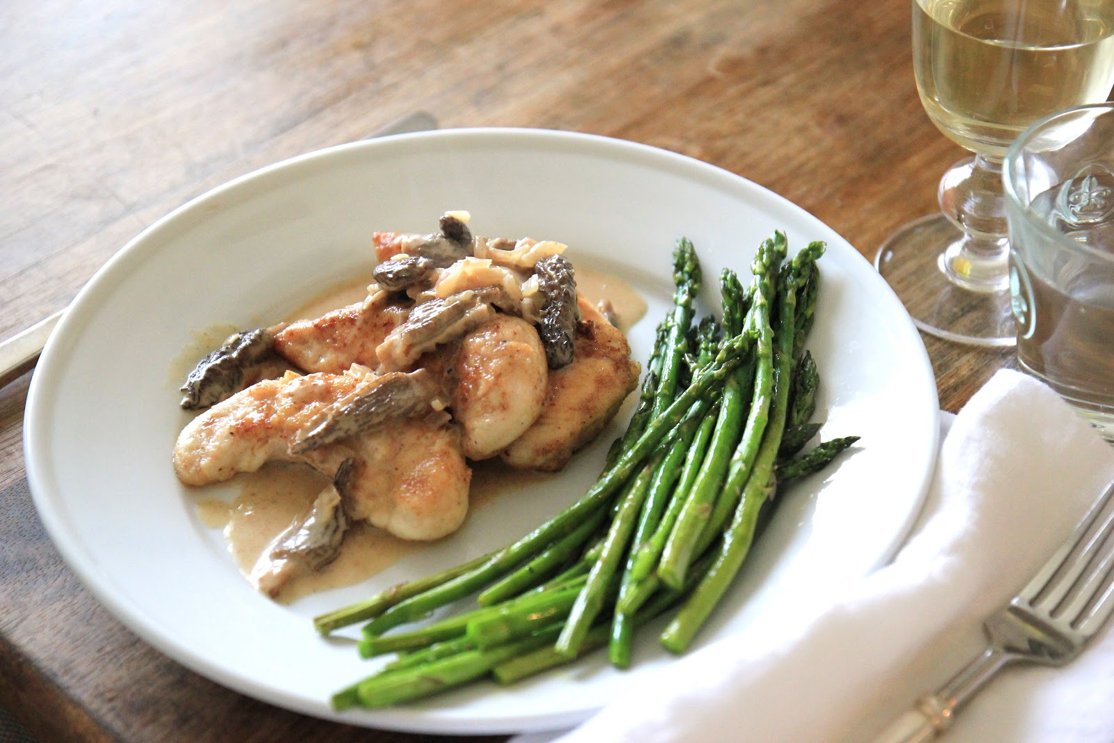 Jenny Steffens Hobick Pan Fried Chicken with Morel Mushroom and