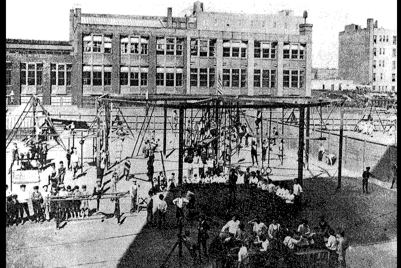 Haskovo playgrounds Examples of playground equipment from the far past