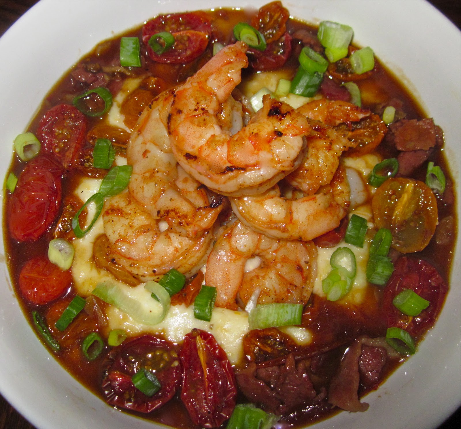 Haute + Heirloom BBQ Shrimp & Charred CornGoat Cheese Grits with