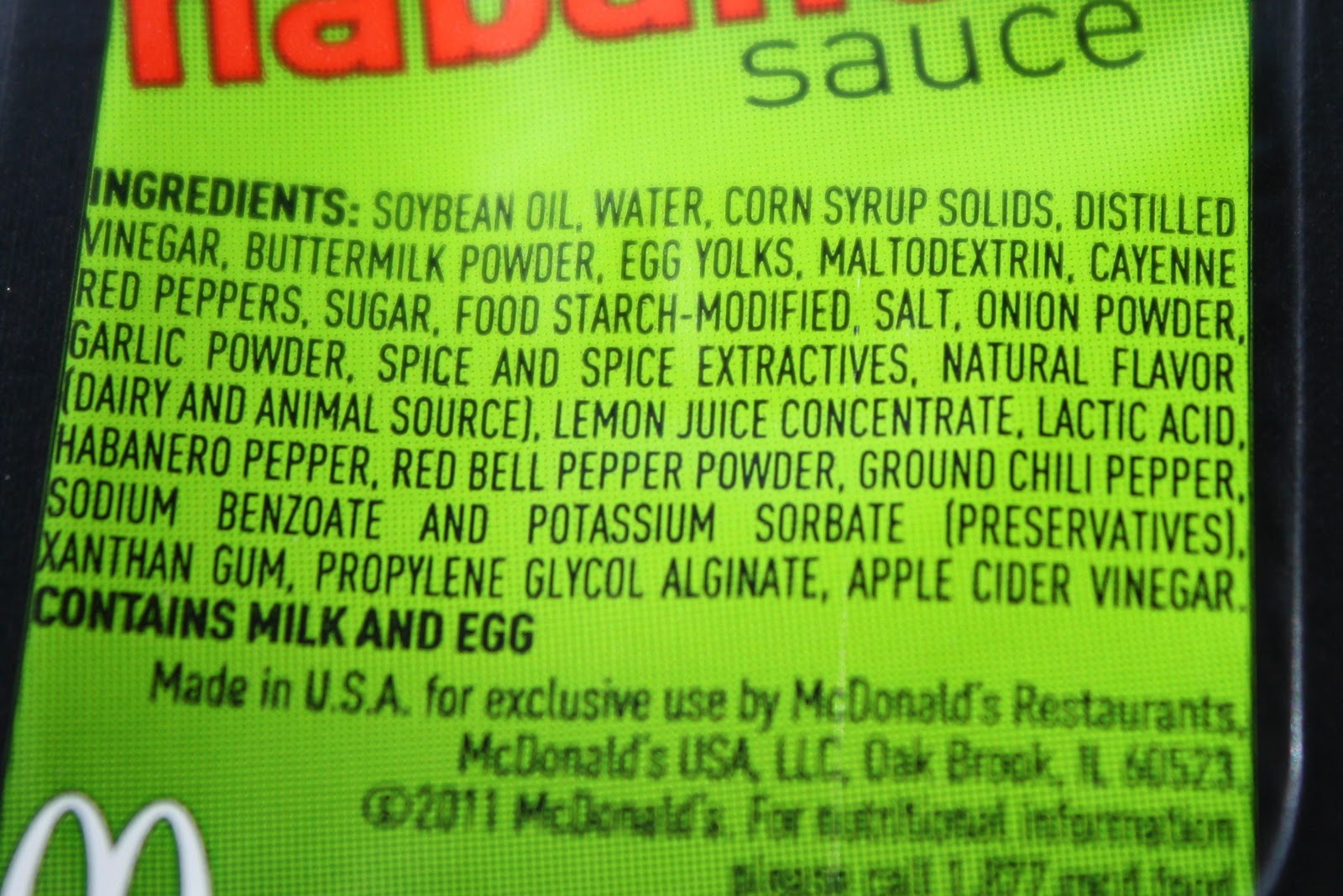 An Immovable Feast McDonald's Hot Habanero Sauce
